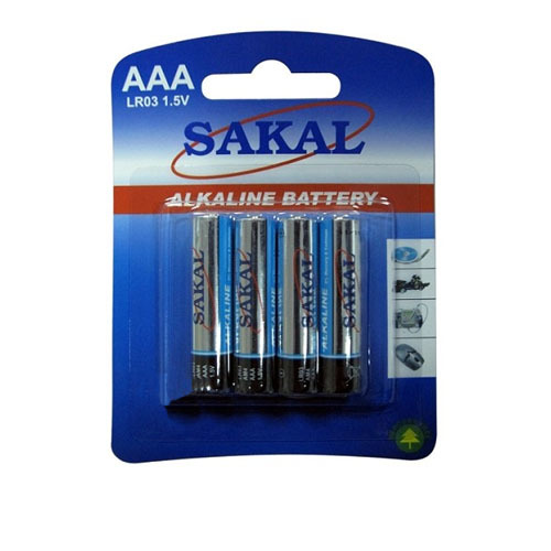 סוללות 6 יחידות בבליסטר Sakal Alkaline AAA 