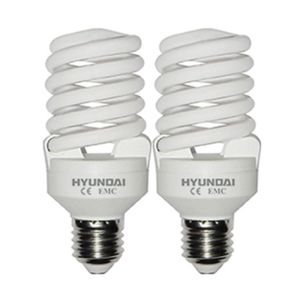 זוג נורות אקו T2 ספירל אור חם E27 20W