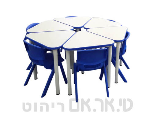 שולחן תלמיד דגם משולש קנט כחול