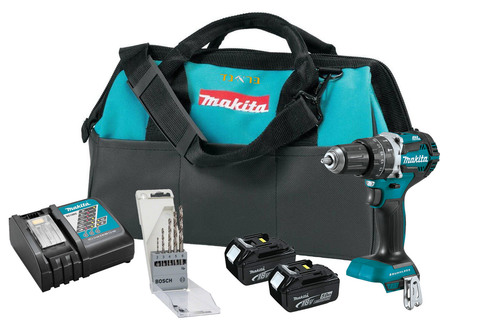 מברגה/מקדחה רוטטת נטענת 18V + שתי סוללות 5.0AH + סט מקדחים