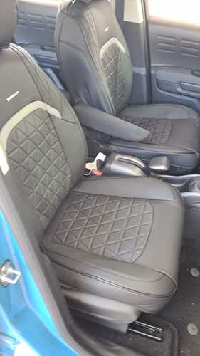 SECTOR LEATHER PLUS PREMIUM כיסוי לרכב בצבע אפור כהה עם פס אפור בהיר
