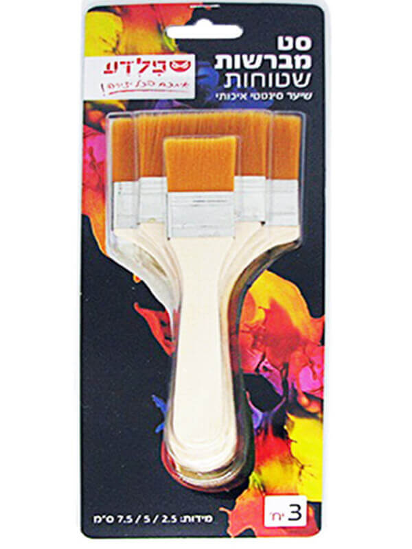 סט מברשות 3 יח שטוחות