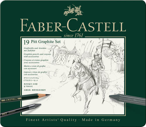 סט 19 עפרונות גרפיטי משולב faber castell pitt