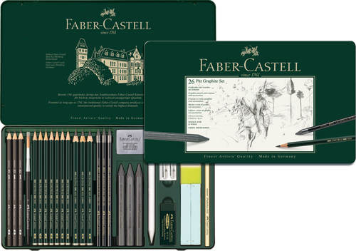 סט 26 עפרונות מקצועיים faber castell pitt