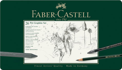 סט 26 עפרונות מקצועיים faber castell pitt