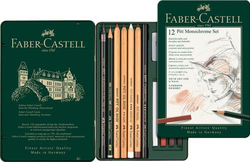 סט עפרון 12 יח משולב monochreome faber castel