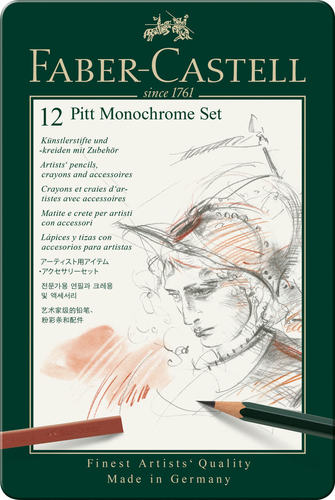 סט עפרון 12 יח משולב monochreome faber castel
