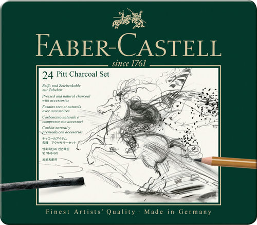 סט 24 פחם faber castell pitt charcoal