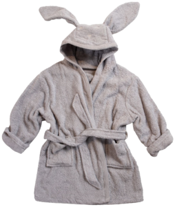 חלוק רחצה עם כובע 100% כותנה - אפור (S)