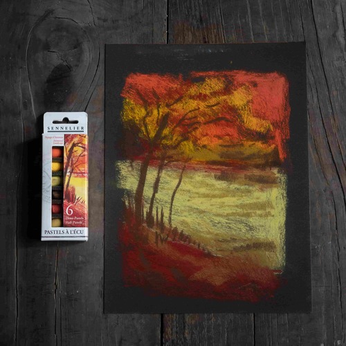 6 חצאי-פסטל יבש רך בגווני נוף סתווי - Autumnal Landscape | סנלייה [סט התנסות]