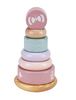 מגדל טבעות מתנדנד מעץ 7 חלקים - פסטל ורוד