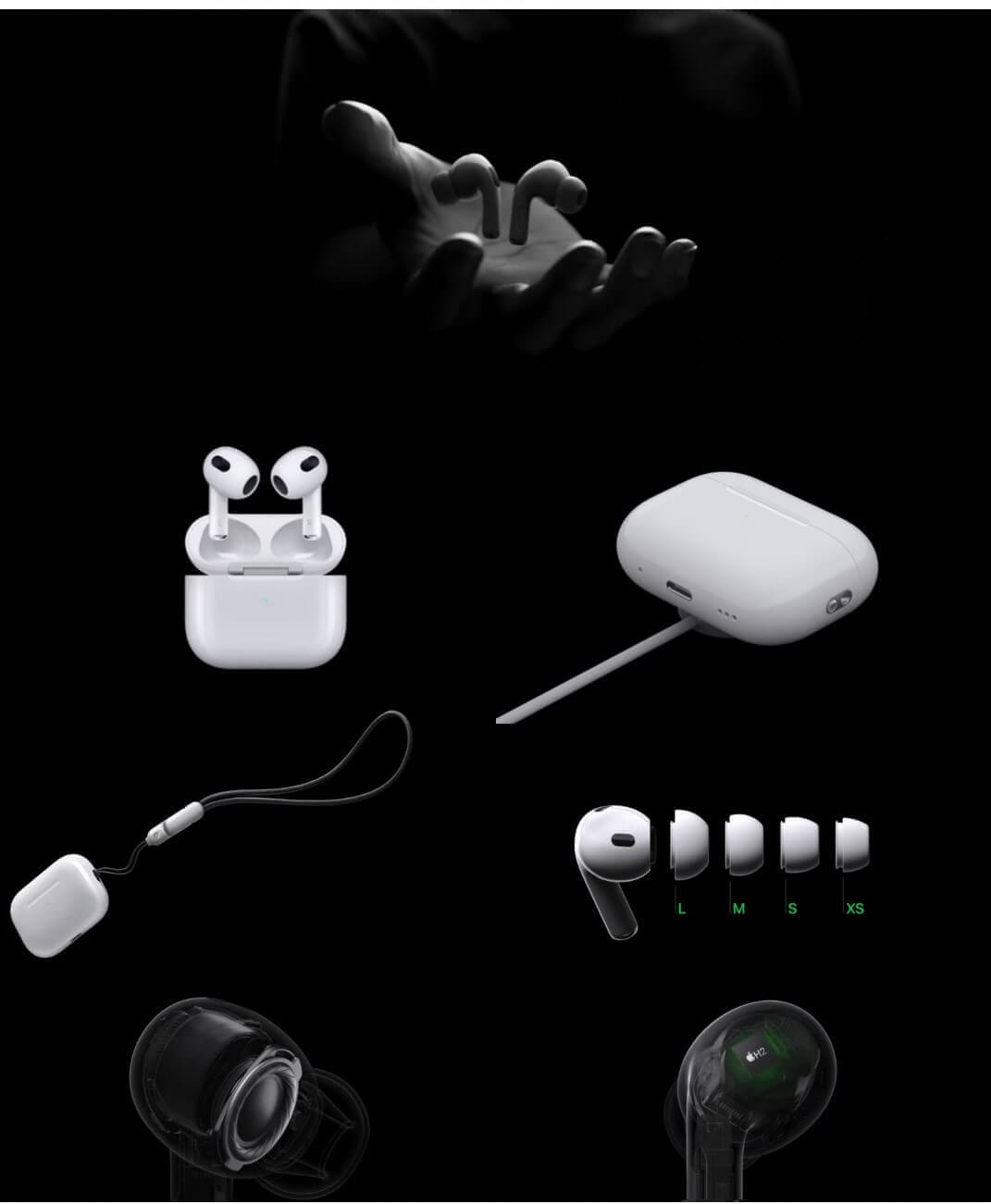 אוזניות איירפודס פרו 2 דור שני , AirPods&nbsp;Pro 2 (2nd&nbsp;generation)