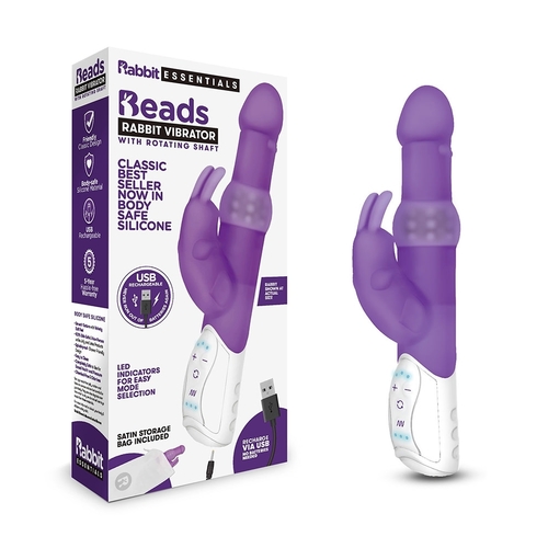 ויברטור פניני מתכת יוקרתי נטען  Rabbit Essentials - Rechargeable Pearls