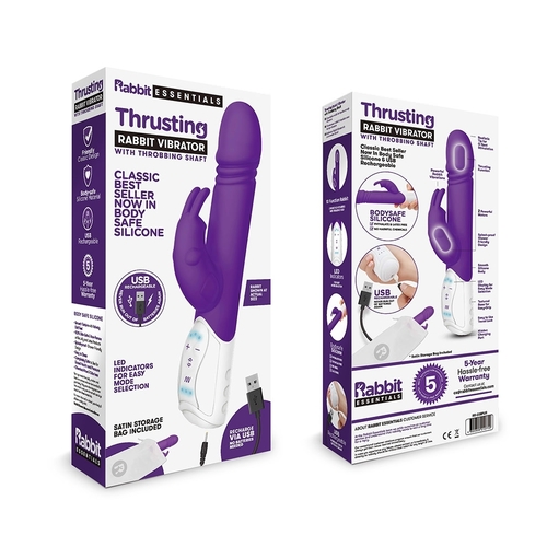 ויברטור נטען  עולה ויורד מסיליקון  יוקרתי  Rabbit Essentials - Thrusting Rabbit Vibrator