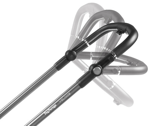 עגלת תינוק ולוצ'ה Veloce מנגנון נסיעה סופר חלק וסל שכיבה מרווח ומאוורר - צבע Black Shine