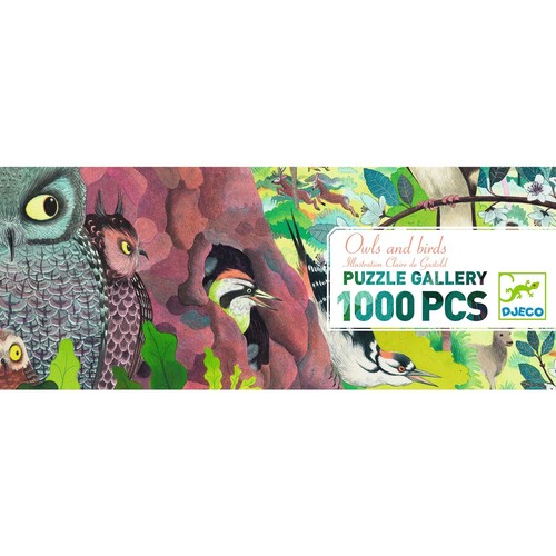 פאזל גלריה 1000 חלקים - ינשופים וציפורים