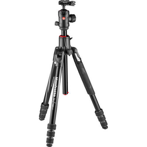 חצובת טיולים אלומיניום עם ראש Manfrotto