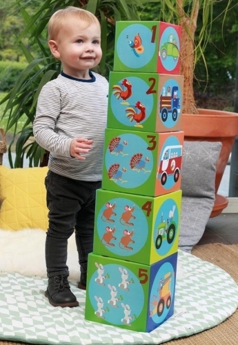 מגדל 5 קוביות מקרטון ג'מבו - חווה