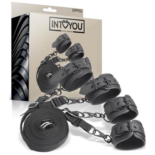 סט קשירה למיטה מדמוי עור טבעוני למתחילות Intoyou - Bed Restraints Set Vegan Leather - Black