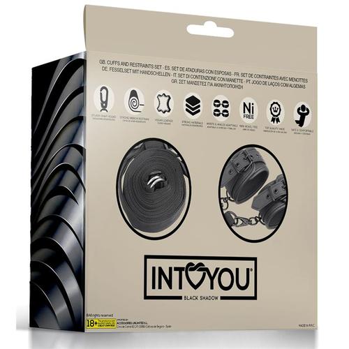 סט קשירה למיטה מדמוי עור טבעוני למתחילות Intoyou - Bed Restraints Set Vegan Leather - Black