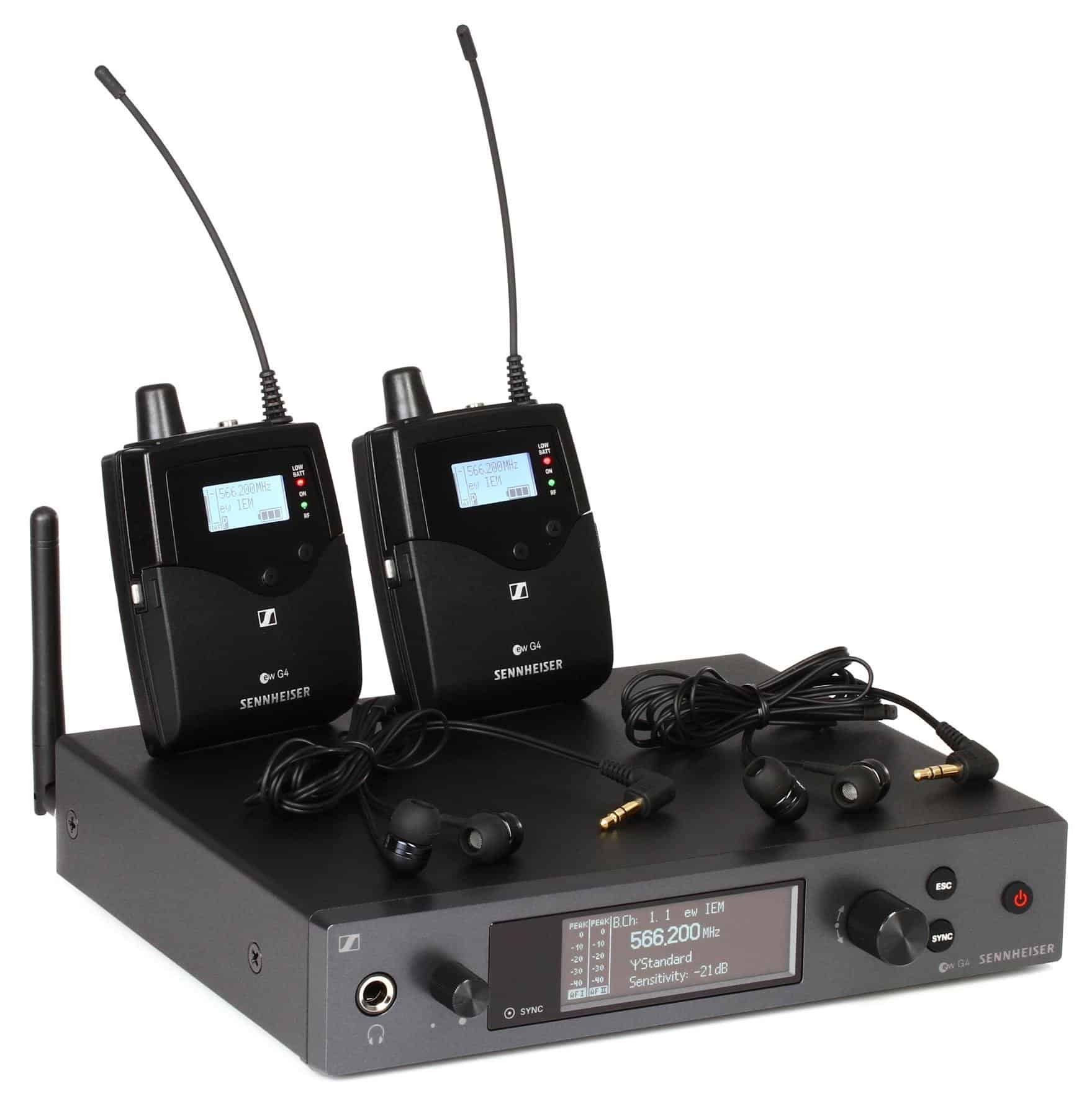 סט משדר זוג מקלטים in-ear מוניטור אלחוטי מקצועי Sennheiser EW IEM G4 TWIN