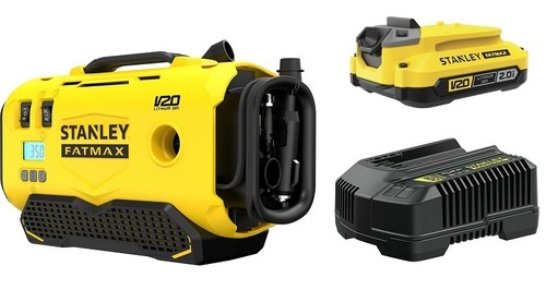  קומפרסור נטען סטנלי + עם חיבור למצת רכב וחשמל ביתי STANLEY FATMAX