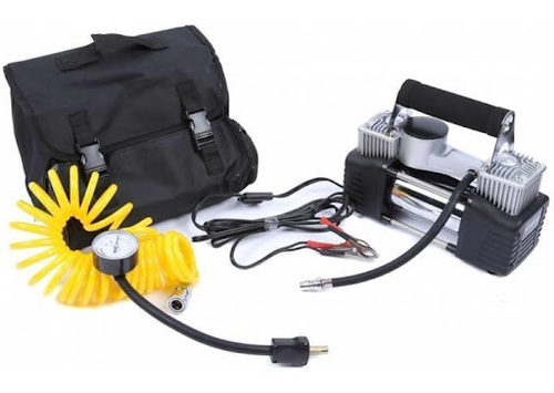 מדחס אויר לרכב 12V שני ראשים כולל תיק נשיאה - חיבור למצבר תוצרת KRAUSS