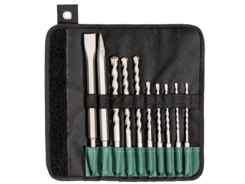 סט 10 יח' מקדחים ואזמלים לפטישון metabo SDS-PLUS DRILL BIT