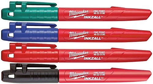 חבילת טושים בצבעים שונים 4 יחידות Milwaukee