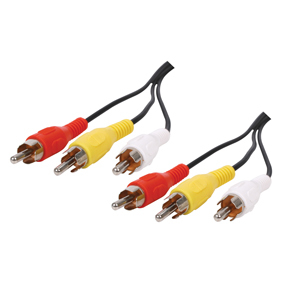כבל 3RCA - 3RCA מוזהב אורך 1.5 מ