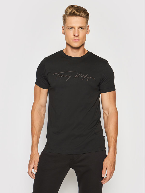 TOMMY HILFIGER T-SHIRT MW0MW18729 BLACK - חולצות גבר