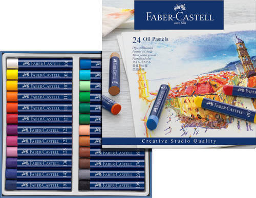 סט 24 יח פסטל שמן faber castell