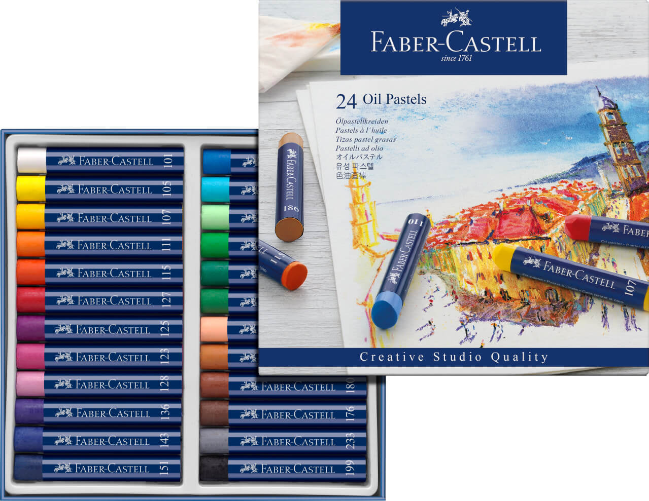 סט 24 יח פסטל שמן faber castell