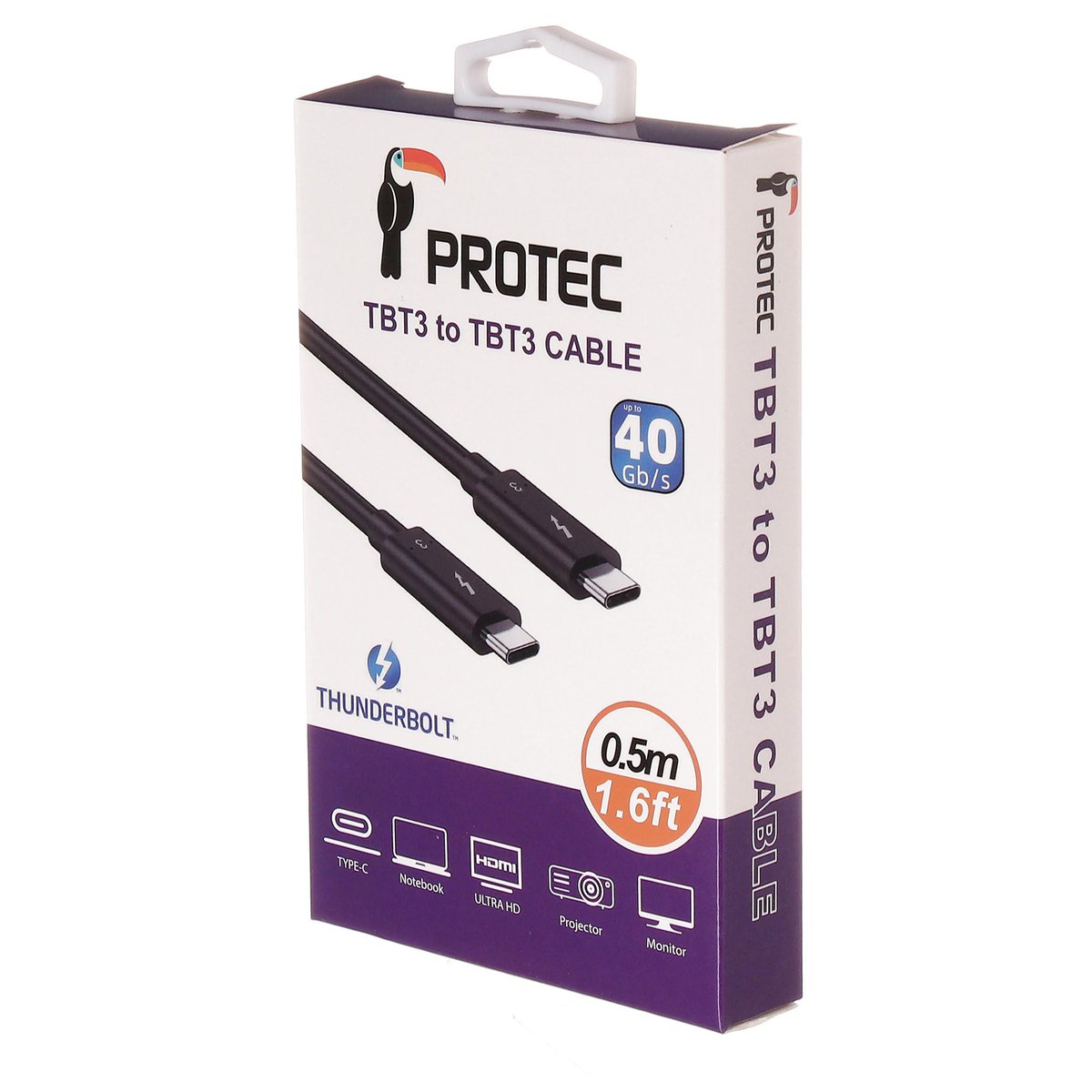 Protec DM194 כבל Thunderbolt 3 40G 0.5m
