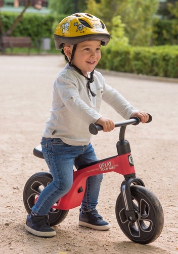 Tech Bicycle אופני איזון עם גלגלי גומי מיוחדים, כיסא וידית מתכווננים - לבן