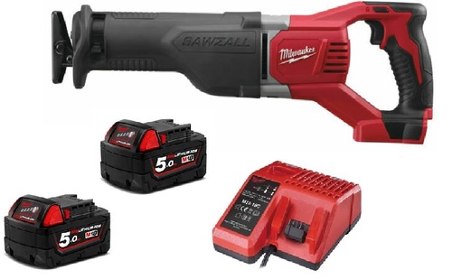 מסור חרב ארוך 18V + שתי סוללות 5.0AH milwaukee