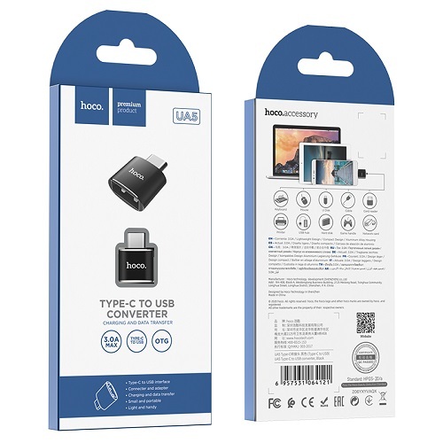 מתאם מ- Type-c ל-  Hoco Type-c to USB Converter UA5  USB   