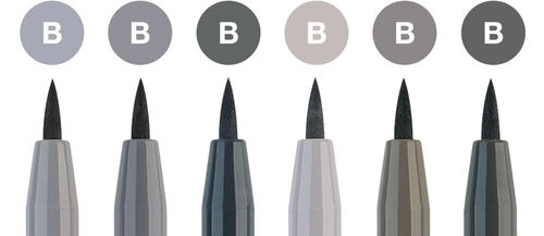 סט טוש מכחול 6 יח גוון B gray faber castel
