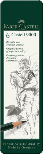 סט 6 עפרונות רישום faber castell 9000
