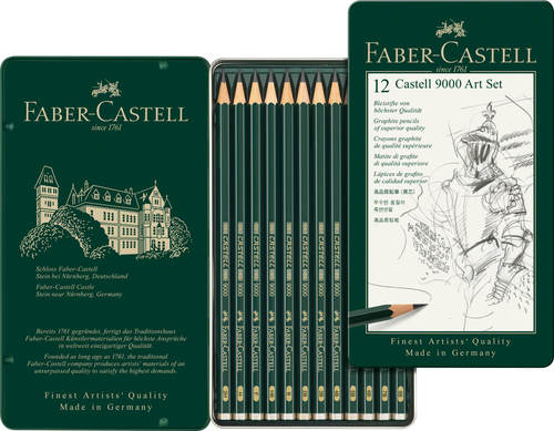 סט 12 עפרונות רישום faber castell 9000