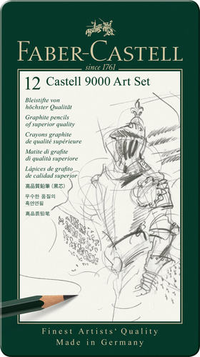 סט 12 עפרונות רישום faber castell 9000