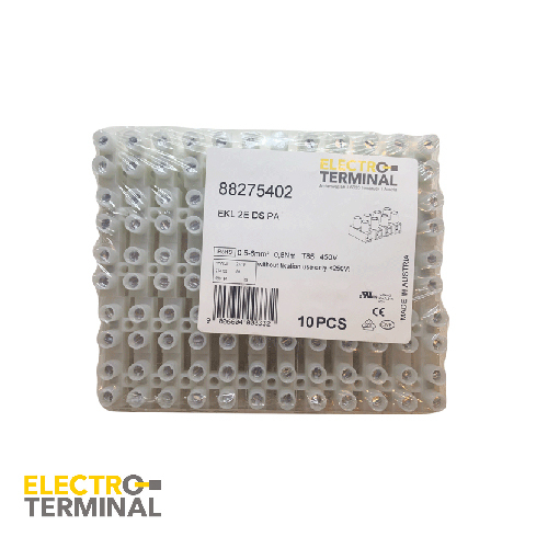 מהדק מס' 2 (12 יח' שורה) פחית דגם EKL-2 אוסטרי ELECTRO TERMINAL- (רק במארז של 10 יח')