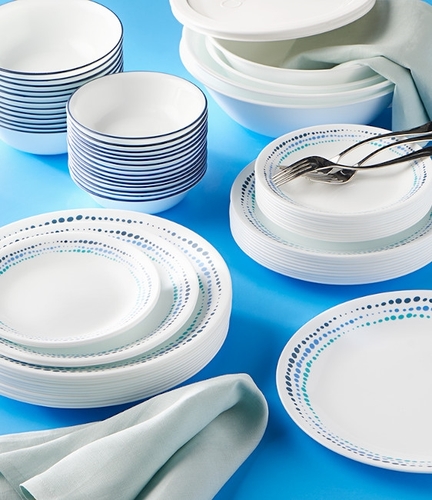 סט צלחות 24 חלקים, קורנינג אושן בלוז | Corning Ware Ocean Blues