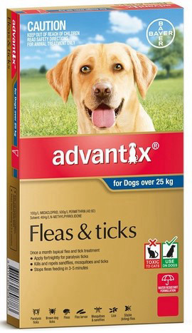 Advantix טיפות - טיפול בפרעושים וקרציות לכלבים
