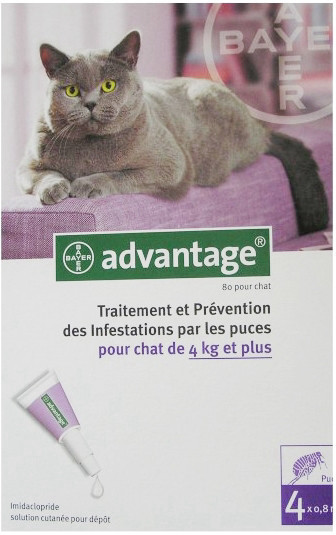 Advantage טיפות - טיפול בפרעושים וקרציות לחתולים