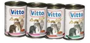 ויטו Vitto שימורים לחתול עוף נתחים 415 גרם