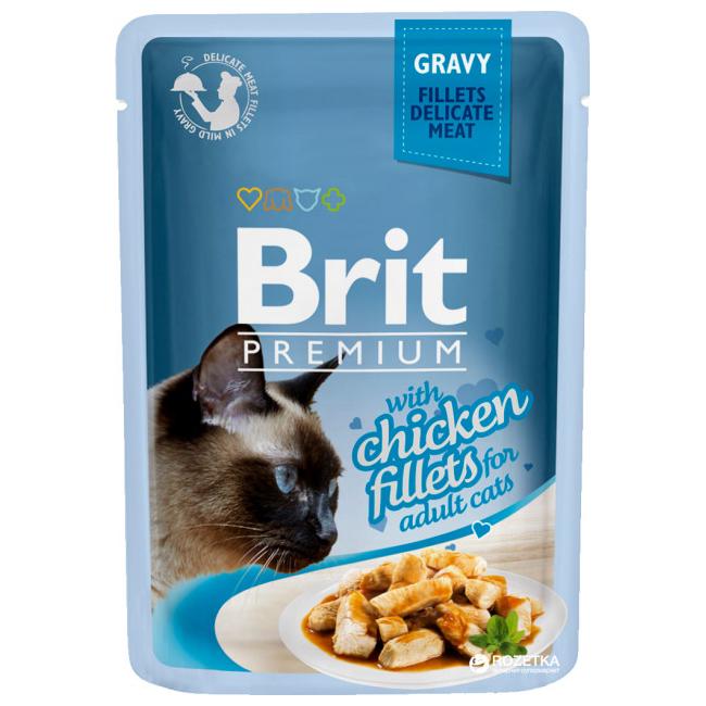 בריט Brit מעדן לגור חתול פילה עוף 85 גרם