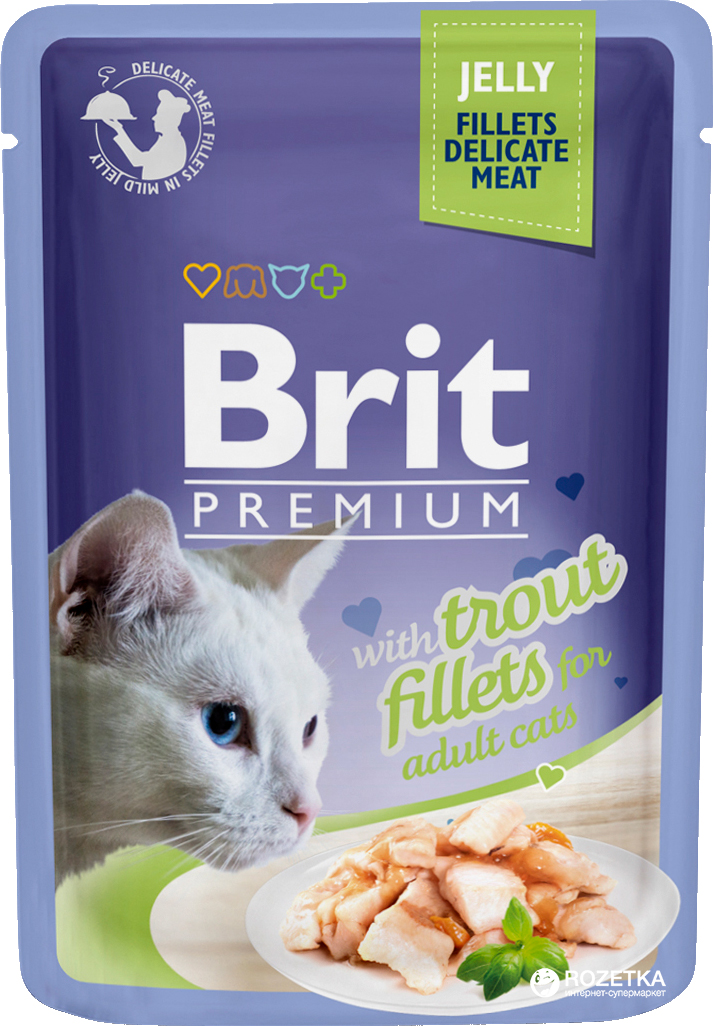 בריט Brit מעדן לחתול בטעם דג טראוט 85 גרם