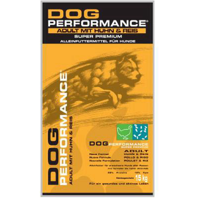 דוג פריפורמנס Dog Preformance  מזון לכלב בוגר לכל הגזעים עוף ואורז 15 ק