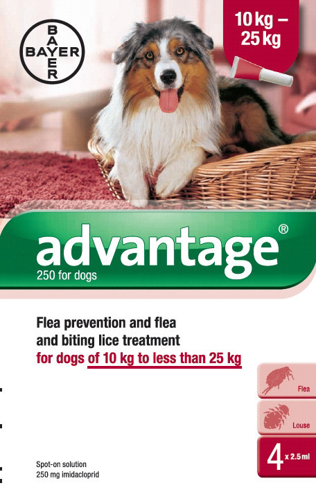 Advantage טיפות - טיפול בפרעושים וקרציות לכלבים